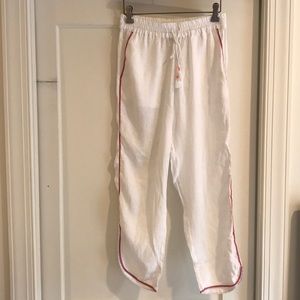 J.Crew white linen cover up pants